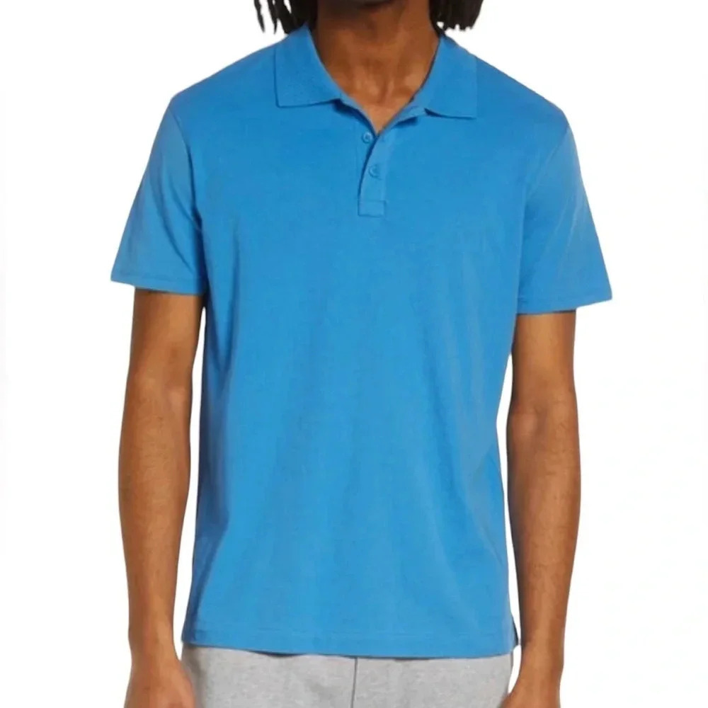NEW ATM Anthony Thomas Melillo Cotton Classic Polo Shirt Blue Size M